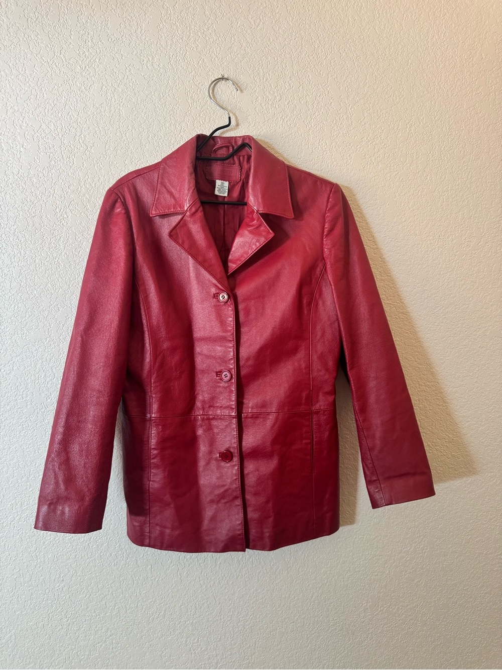 Red Leather 90’s Jacket